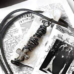 5 For $25💫Long Alternative Edgy Grunge Black Cross Pendant Necklace